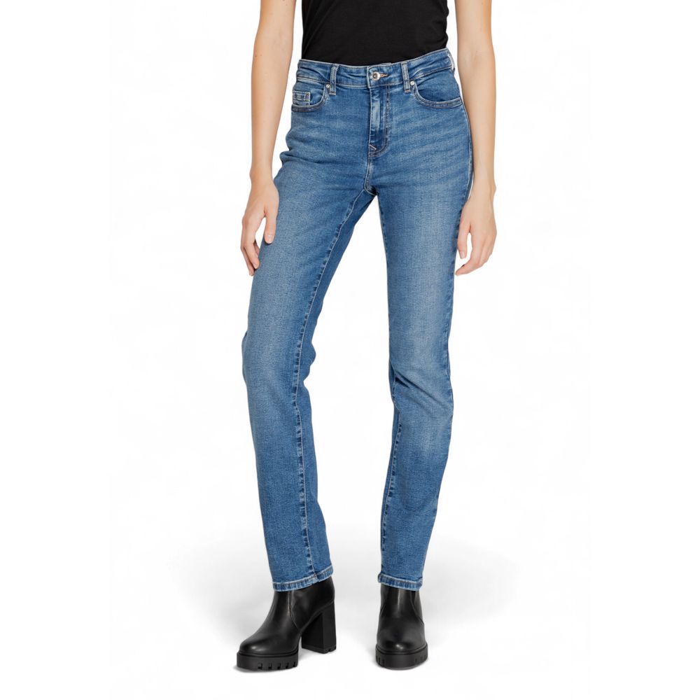 Only Women's Skinny Mid Rise Stretch Denim Cotton Jeans - Blue