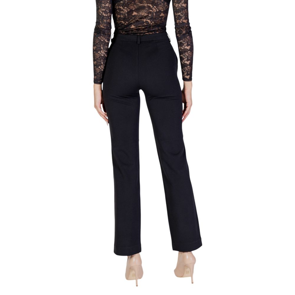 Only Women's Flared Bootcut Stretch Polyester Trousers - Black