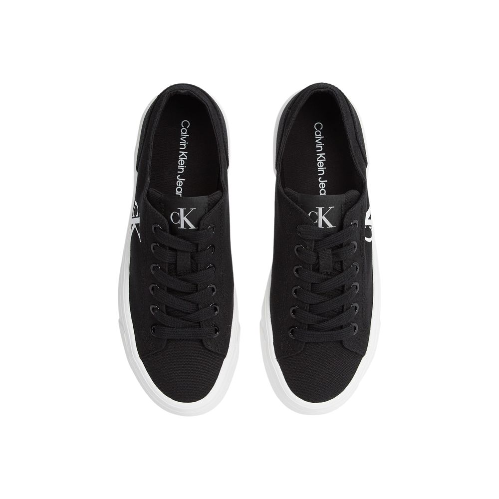 Calvin Klein Jeans Women's Casual Cotton Sneakers - Black White