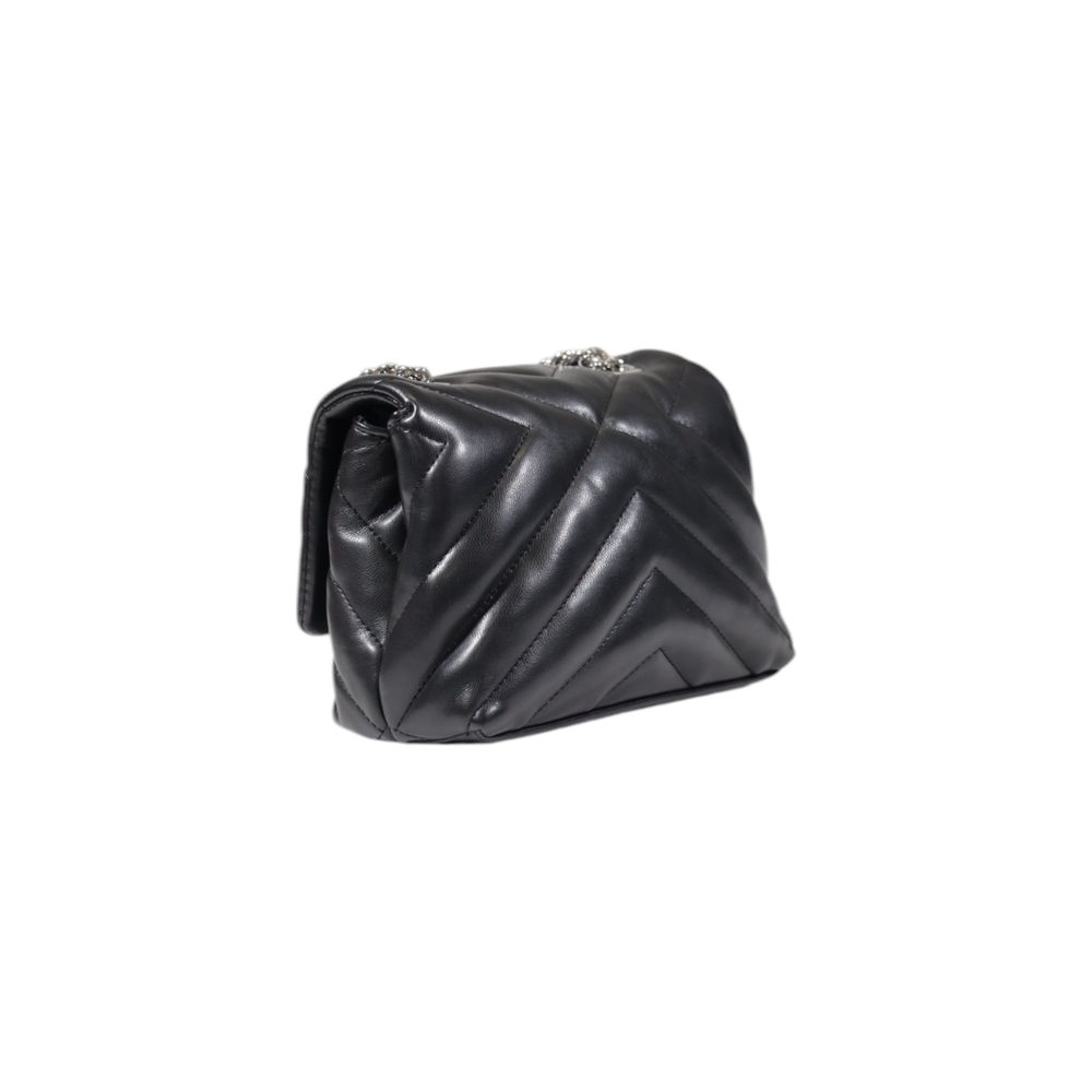 Armani Exchange Polyester Small East West Shoulder Handbag - Black Patterned Chevron