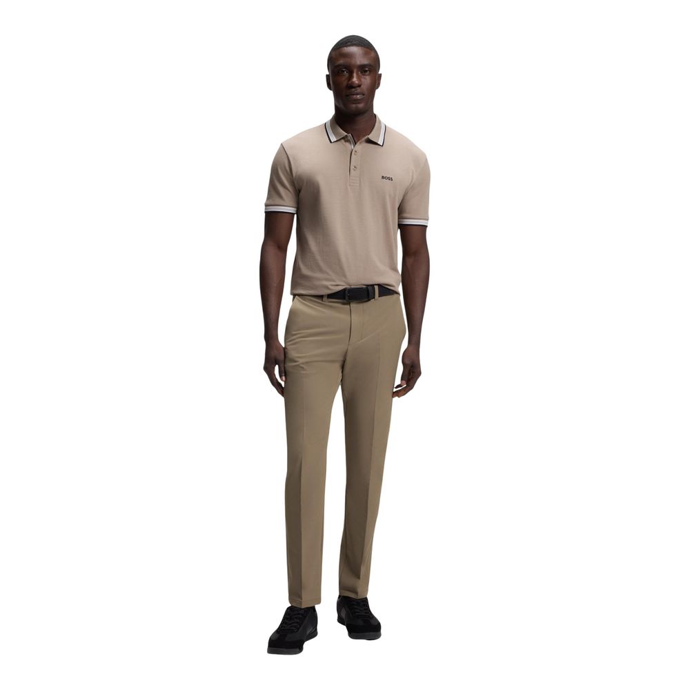 Hugo Boss Men's Skinny Slim Stretch Polyester Trousers - Beige