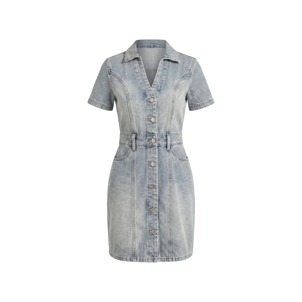 Morgan De Toi Women's Short-Sleeve Cotton Polyester Midi Short Dress - Blue