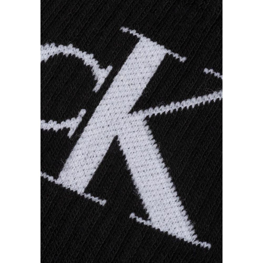 Calvin Klein Jeans Women's Stretch Poly Cotton Socks - Black Monogram