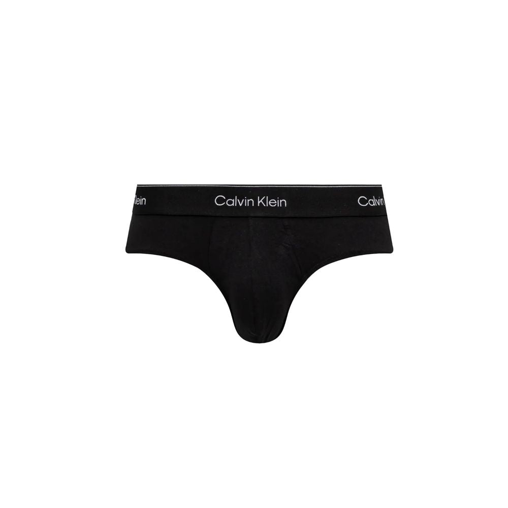 Calvin Klein Underwear Men's Stretch Cotton Underwear Briefs - Black White Signature