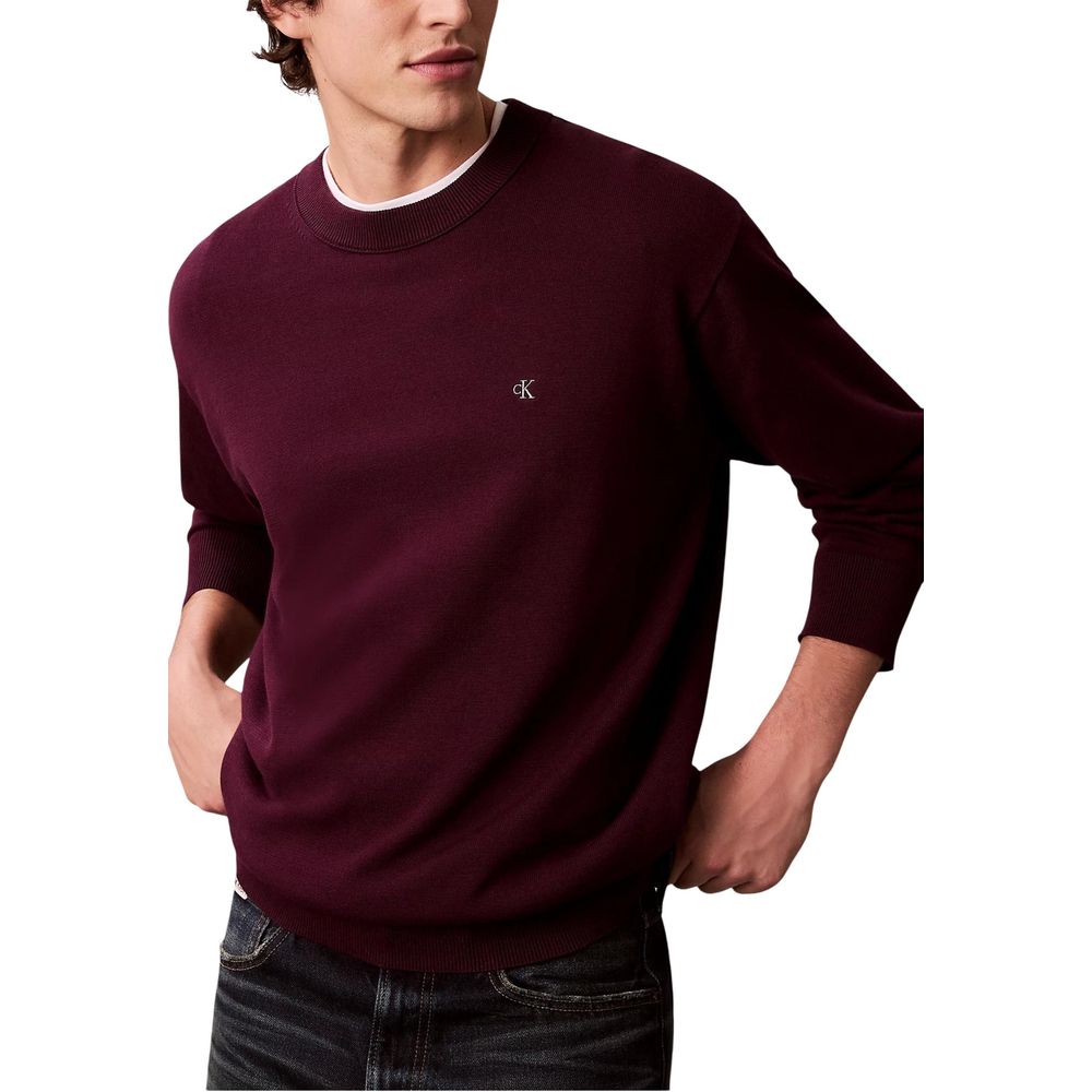 Calvin Klein Jeans Men's Crew Neck Cotton Sweatshirt - Purple