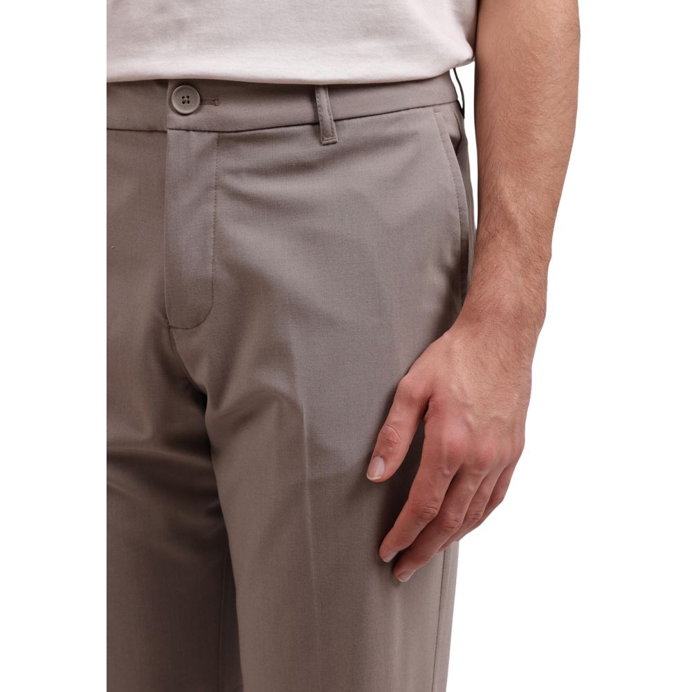 Armani Exchange Men's Regular Fit Lyocell Polyester & Wool Trousers - Beige