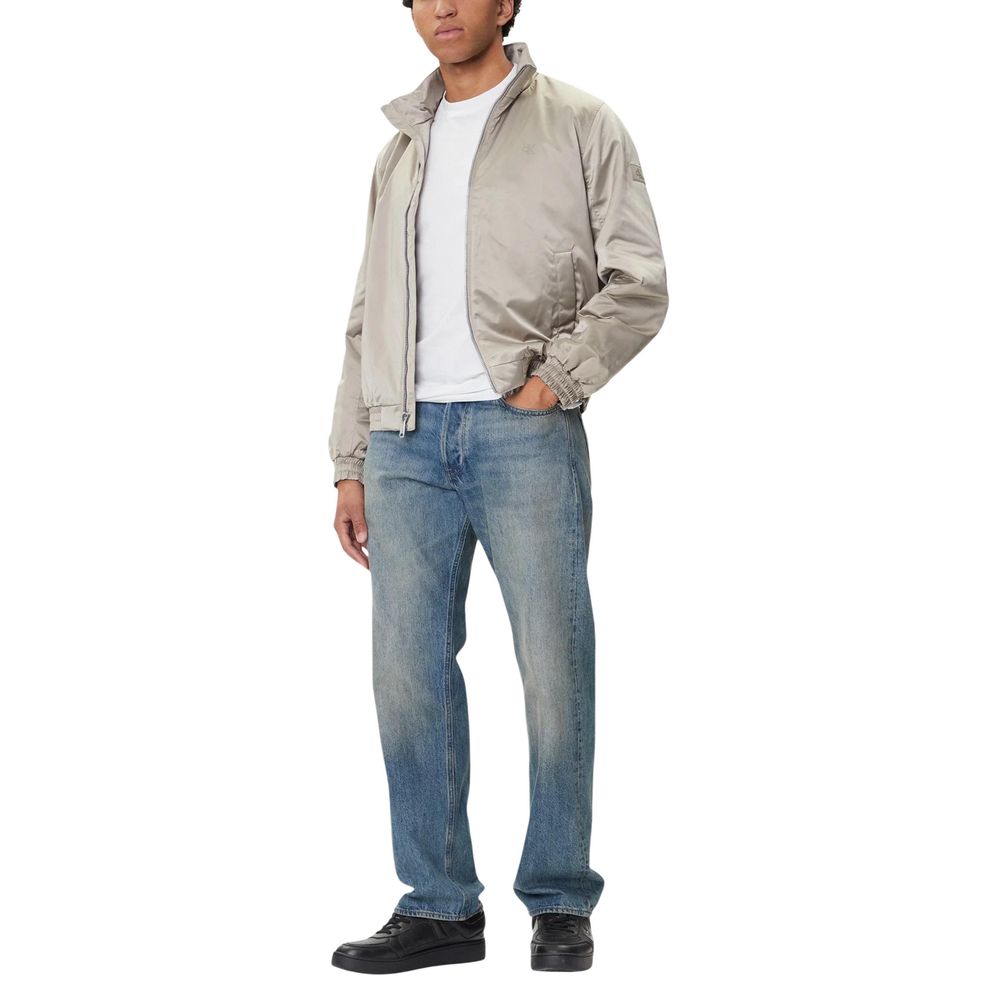 Calvin Klein Jeans Men's Lightweight Padded Harrington Polyester Bomber Jacket - Beige
