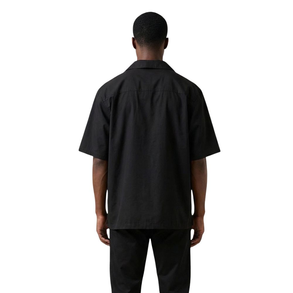 Only & Sons Men's Short-Sleeve Stretch Cotton Shirt - Black