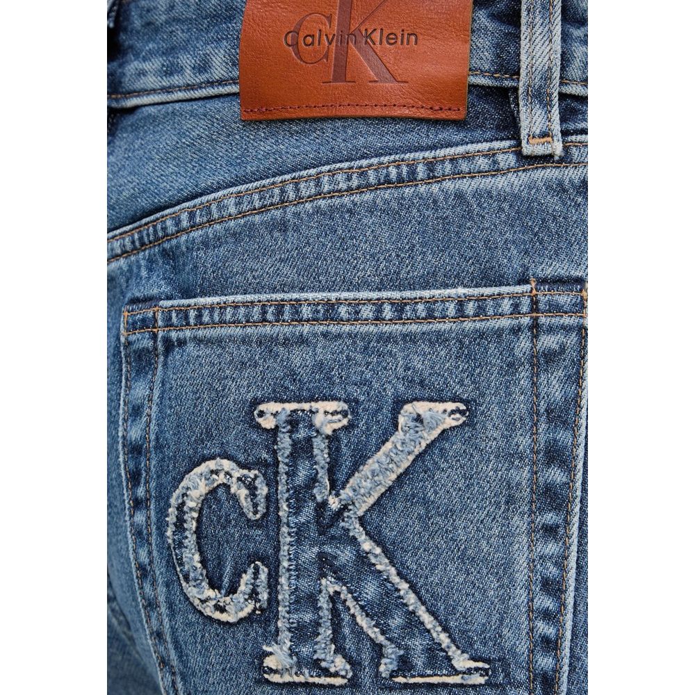 Calvin Klein Jeans Women's Straight Leg Relaxed Fit Regular Mom High Rise Denim Cotton Jeans Jeans - Blue