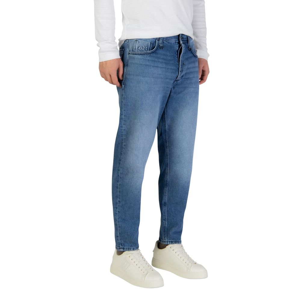 Antony Morato Men's Relaxed Fit Regular Wide Denim Cotton Jeans - Blue