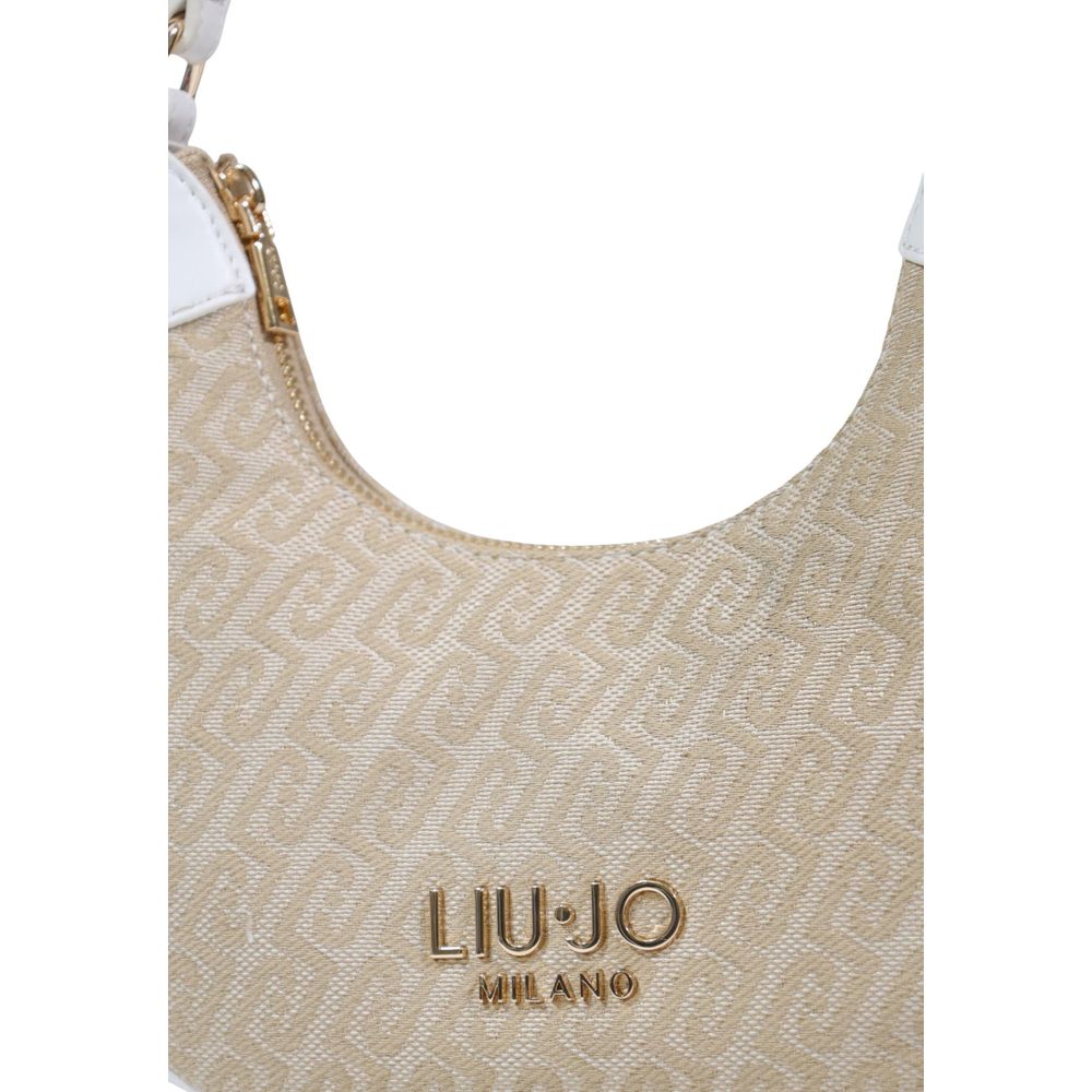 Liu Jo Polyester Small Shoulder Crescent Hobo Handbag - Beige