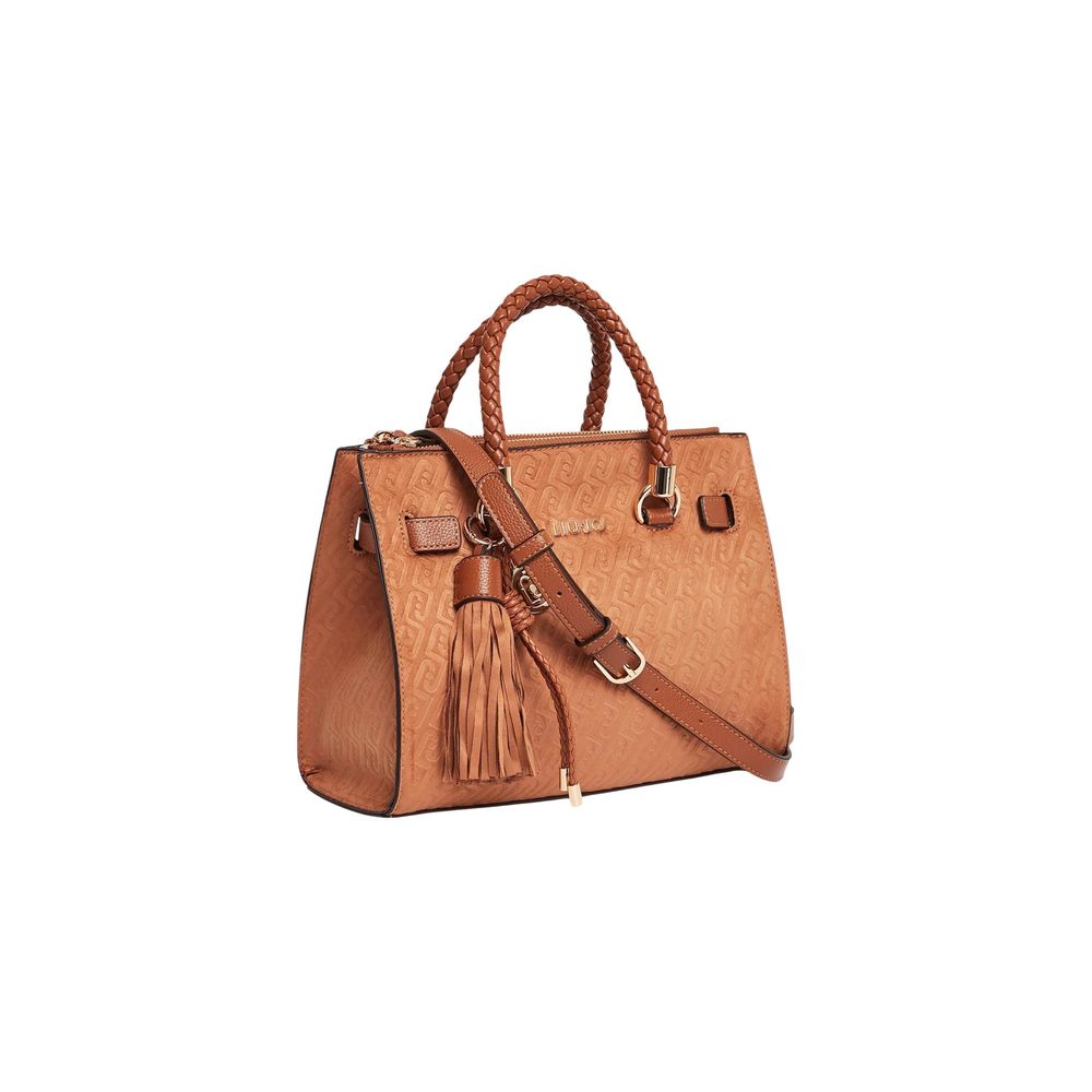Small Handbag by Liu Jo for women in polyester beige & monogram features a contemporary silhouette, showcasing a secure , ample , and contemporary handle for a sophisticated look.