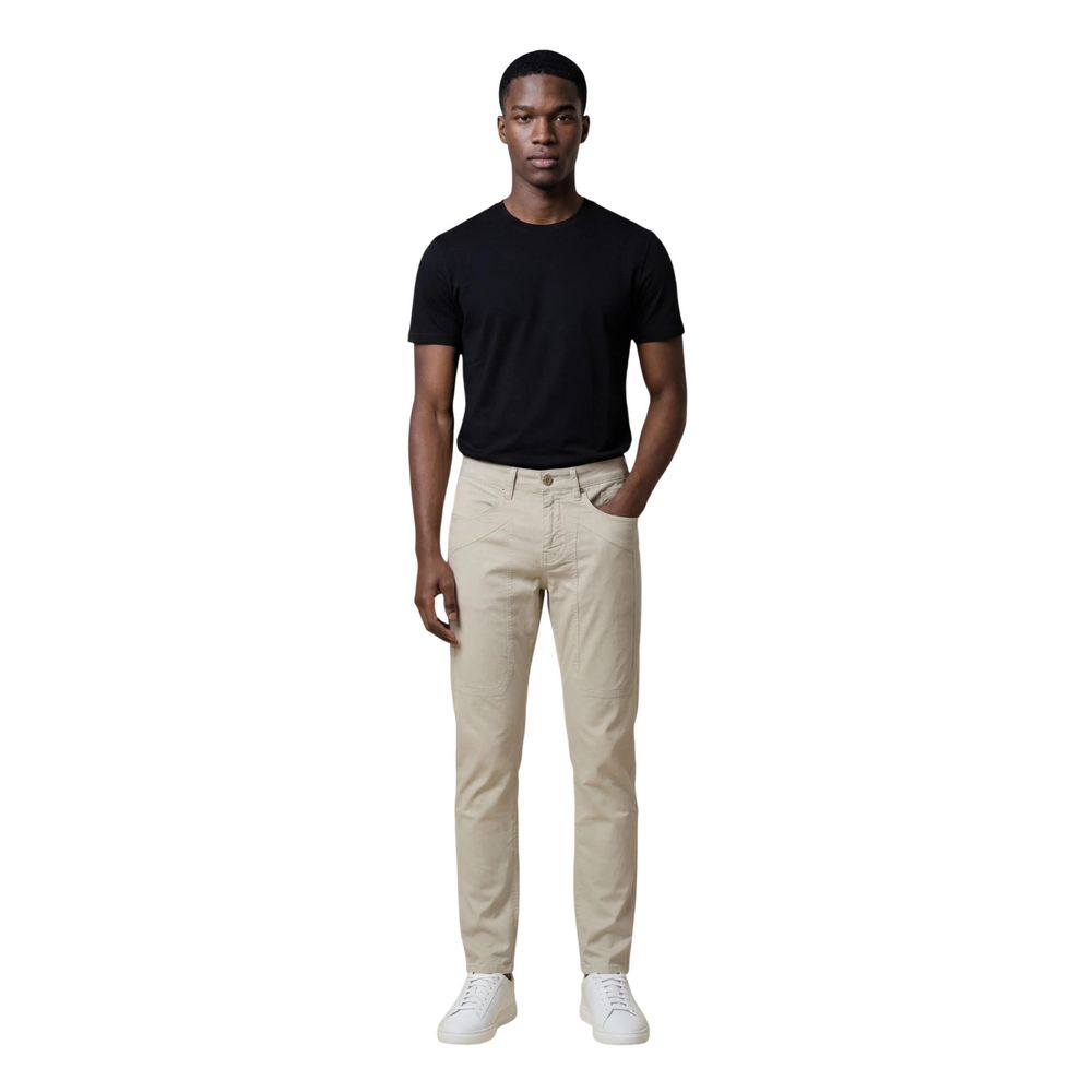 Jeckerson Men's Skinny Slim Lycra Trousers - Gray Signature