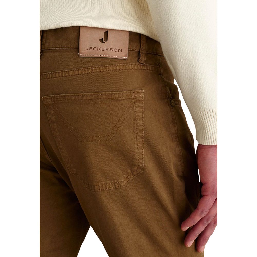 Jeckerson Men's Skinny Slim Lycra Trousers - Beige Signature