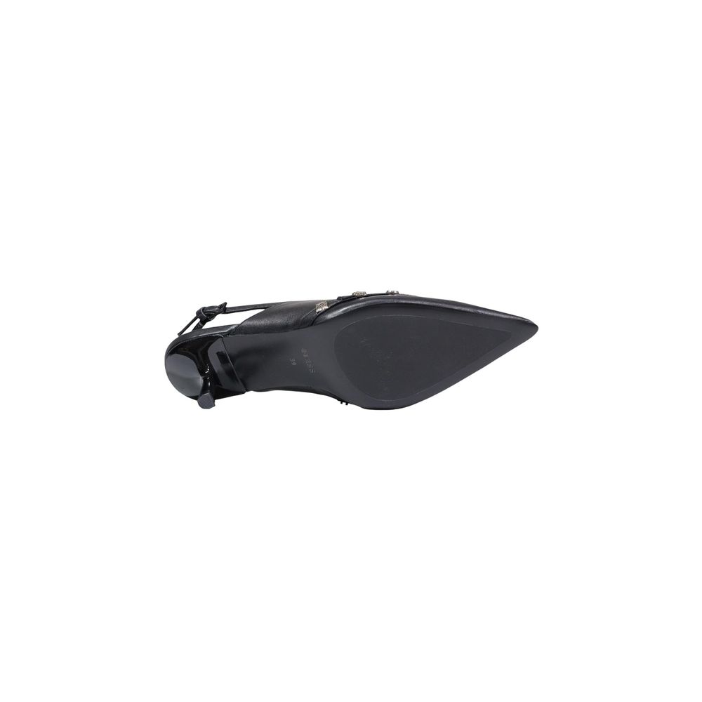 High-Heel Slingback Pumps Heels by Guess for women in polyurethane and black showcases a effortlessly elegant silhouette as Women's Polyurethane High-Heel Slingback Pumps Heels, featuring a effortlessly elegant high-heel and a effortlessly elegant pointed toe style for an elegant look.