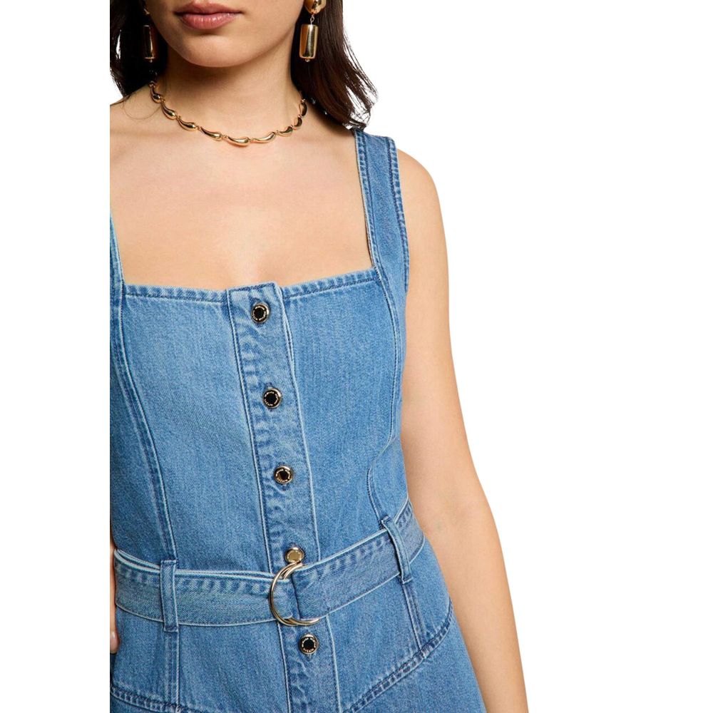 Morgan De Toi Women's Flared Lyocell & Cotton Long Dress - Light Blue