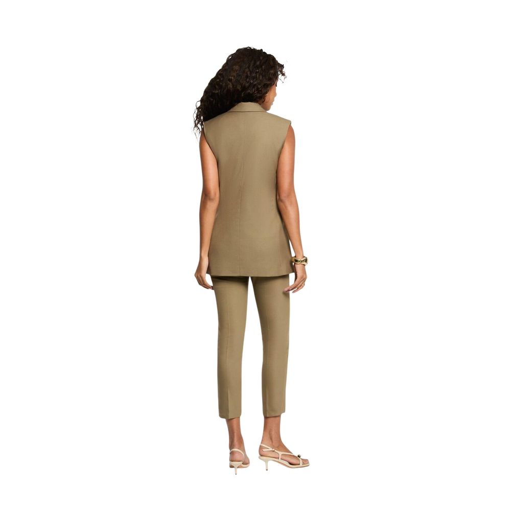 Morgan De Toi Women's Double Breasted Stretch Polyester & Viscose Vest - Gold Green
