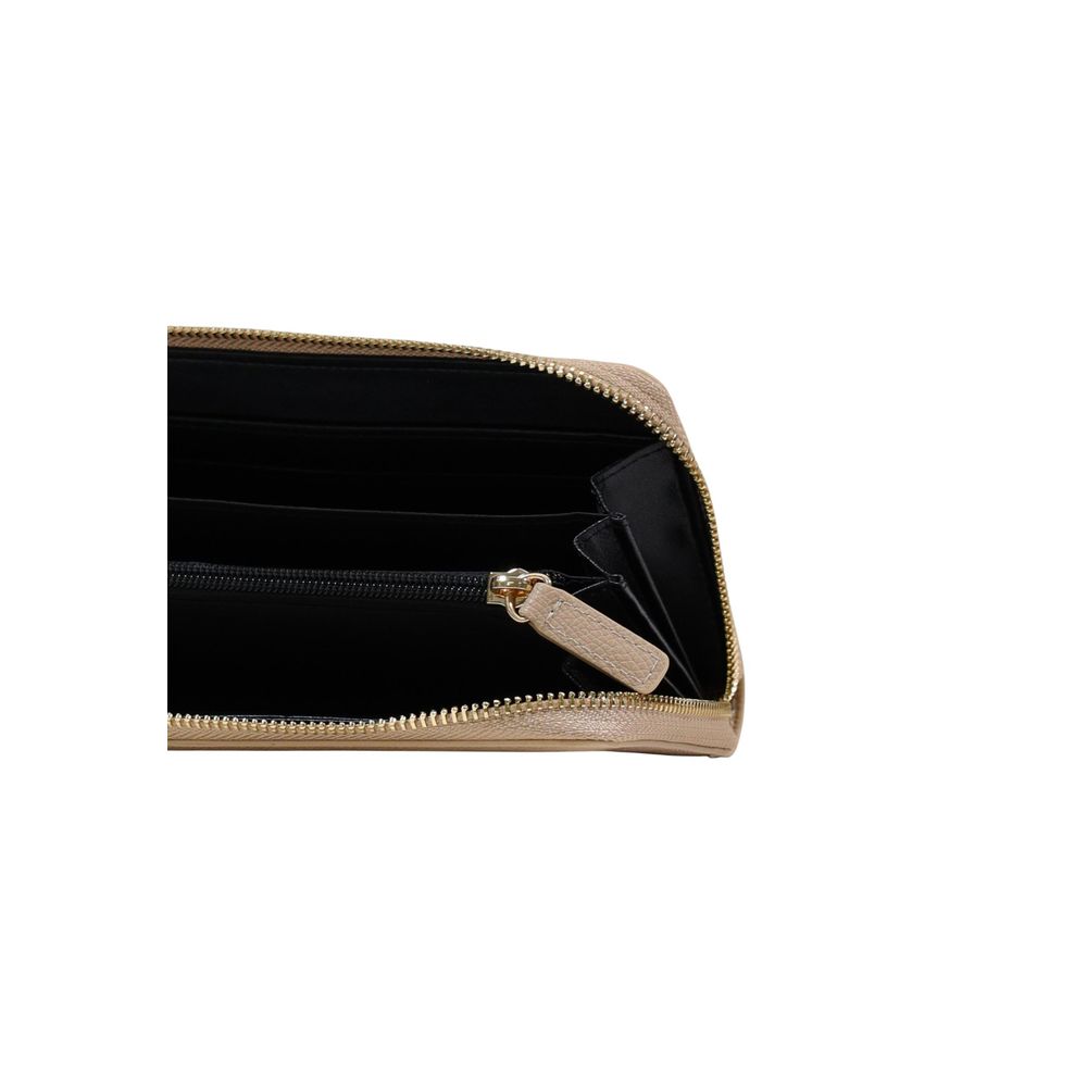 Replay Polyester Polyurethane Leather Wallet - Brown Gold