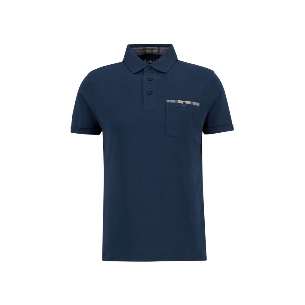 Barbour Men's Short-Sleeve Cotton Polo Shirt - Blue Natural Tartan