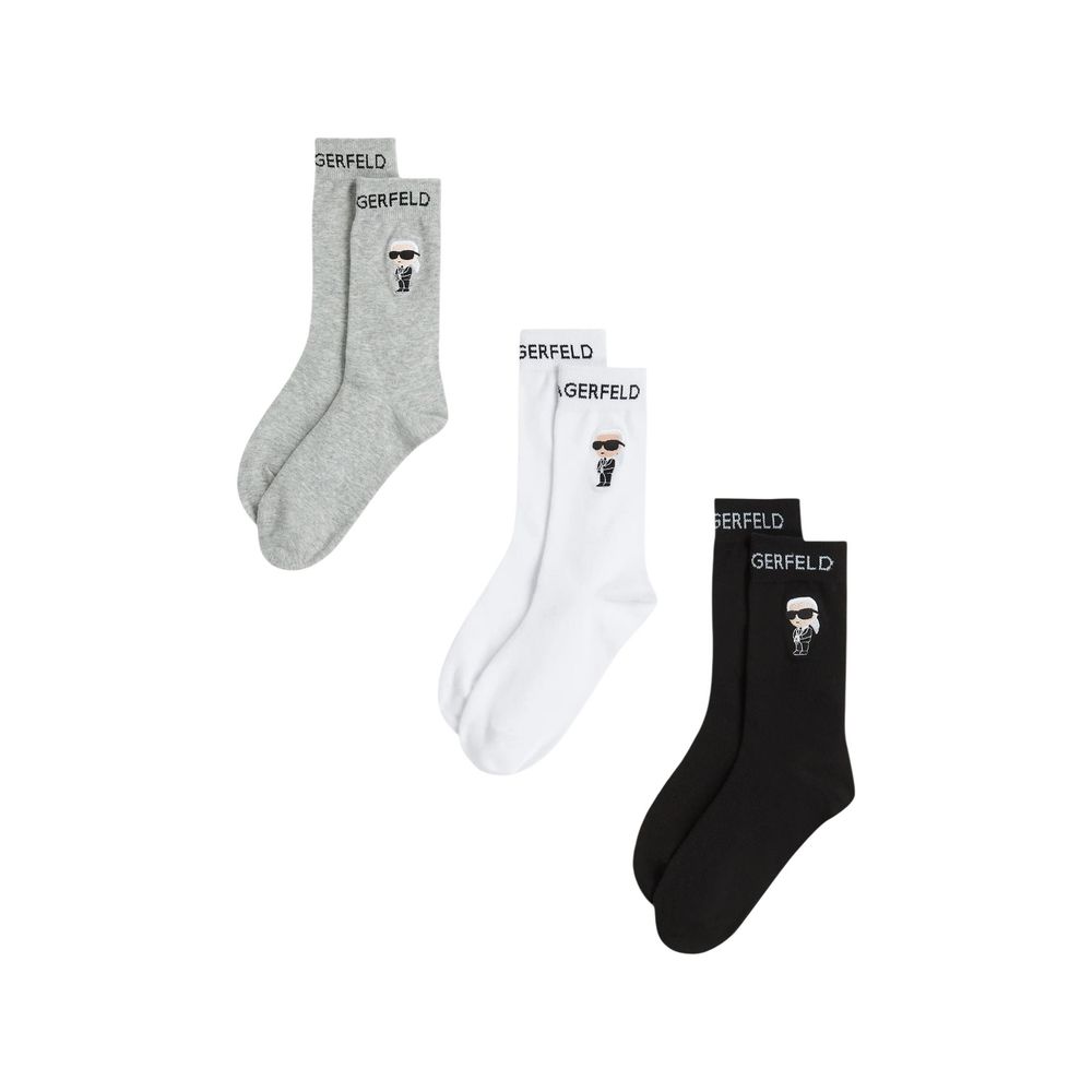 Karl Lagerfeld Icons Women's Stretch Polyester Cotton Socks - White