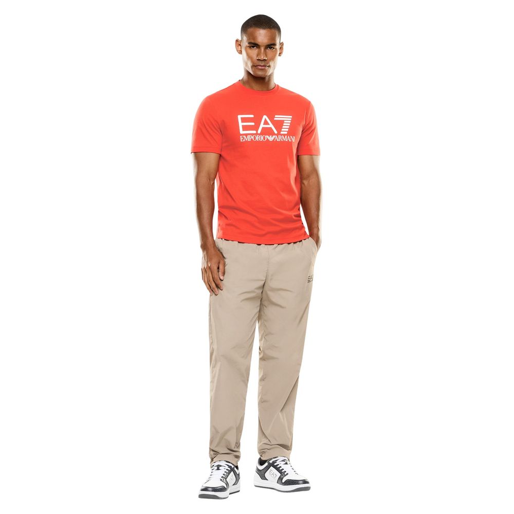 EA7 Emporio Armani Men's Regular Fit Cotton Activewear T-Shirt - Red Signature
