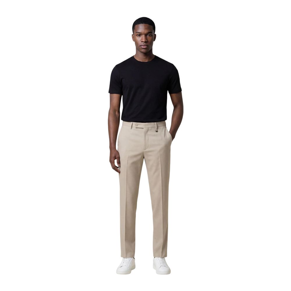 Antony Morato Men's Straight Leg Regular Fit Lyocell & Cotton Trousers - Beige