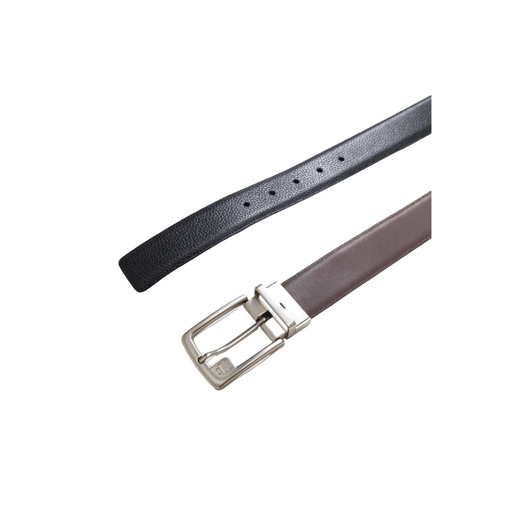 Calvin Klein Leather & Metal Belt - Bicolour