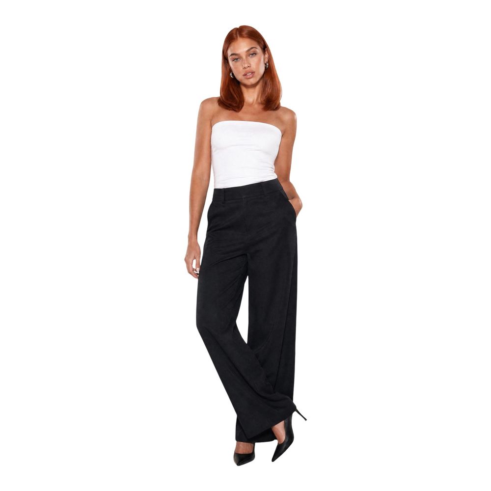 Guess Women's Wide High Rise Viscose Palazzo Pants - Black Patterned