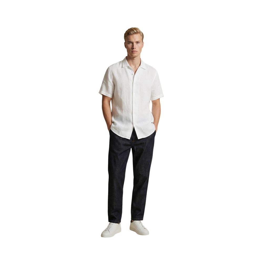 Gianni Lupo Men's Relaxed Fit Regular Stretch Polyester Cotton Trousers - Blue