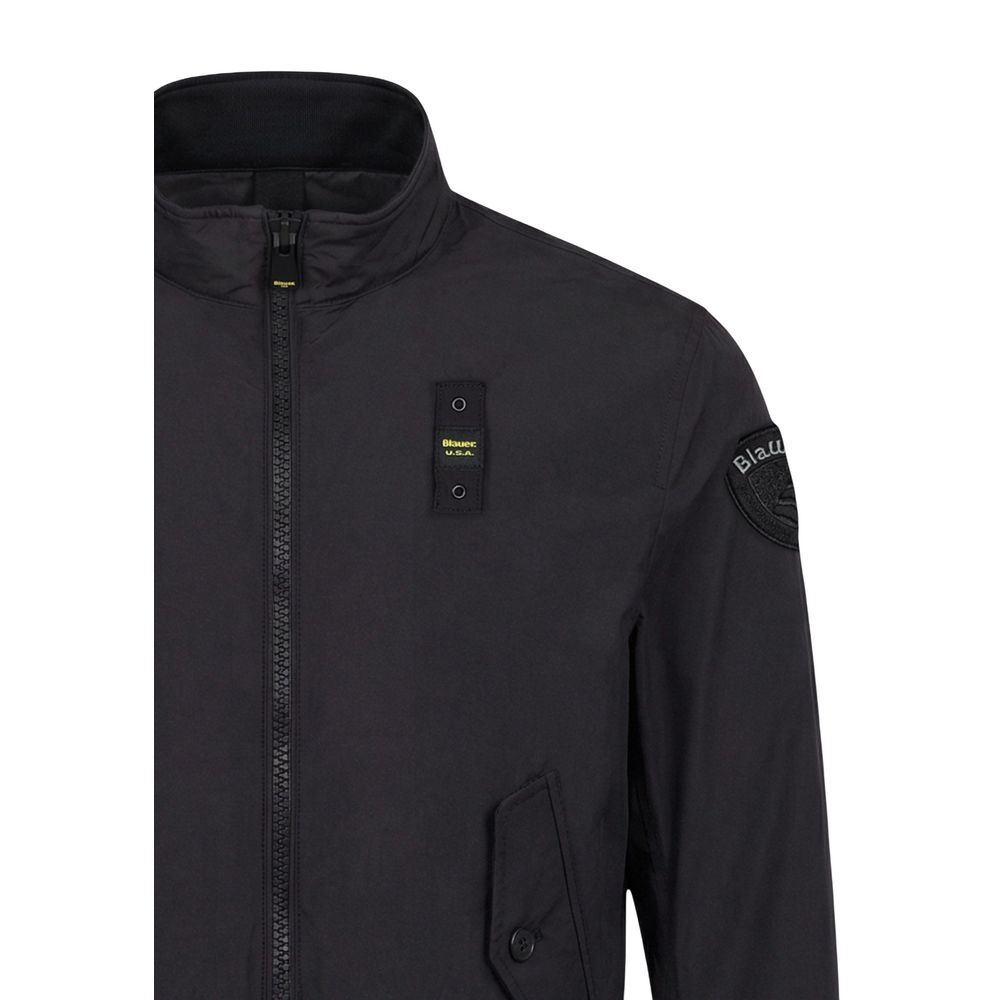 Blauer Men's Polyamide Bomber Jacket - Black