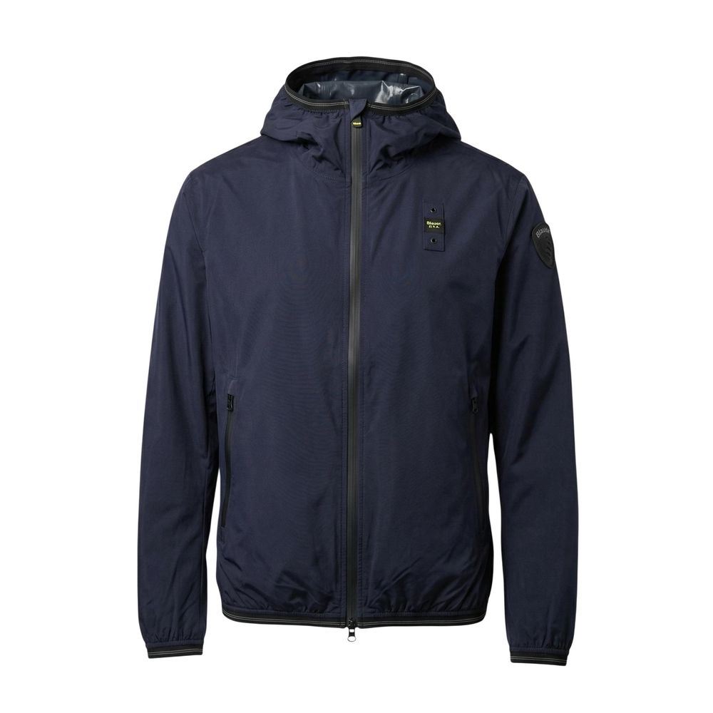 Blauer Men's Polyamide Hooded Windbreaker Jacket - Blue