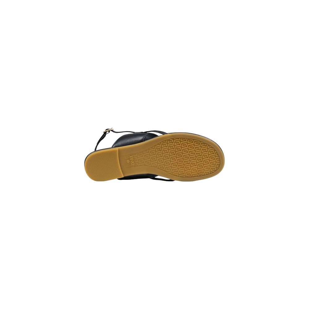 Liu Jo Women's Leather Flat Ankle Strap Sandals - Black Signature