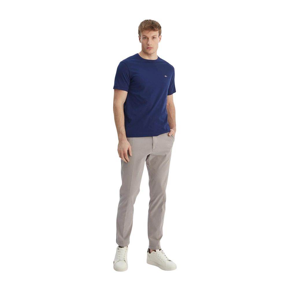 Gant Men's Relaxed Fit Regular Short-Sleeve Crew Neck Cotton T-Shirt - Blue