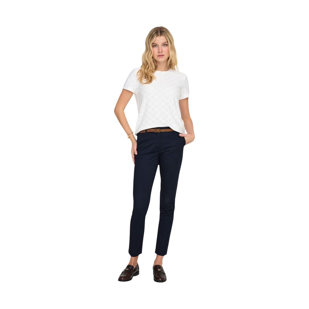 Jacqueline De Yong Women's Relaxed Fit Regular Stretch Cotton Chinos Pants - Blue