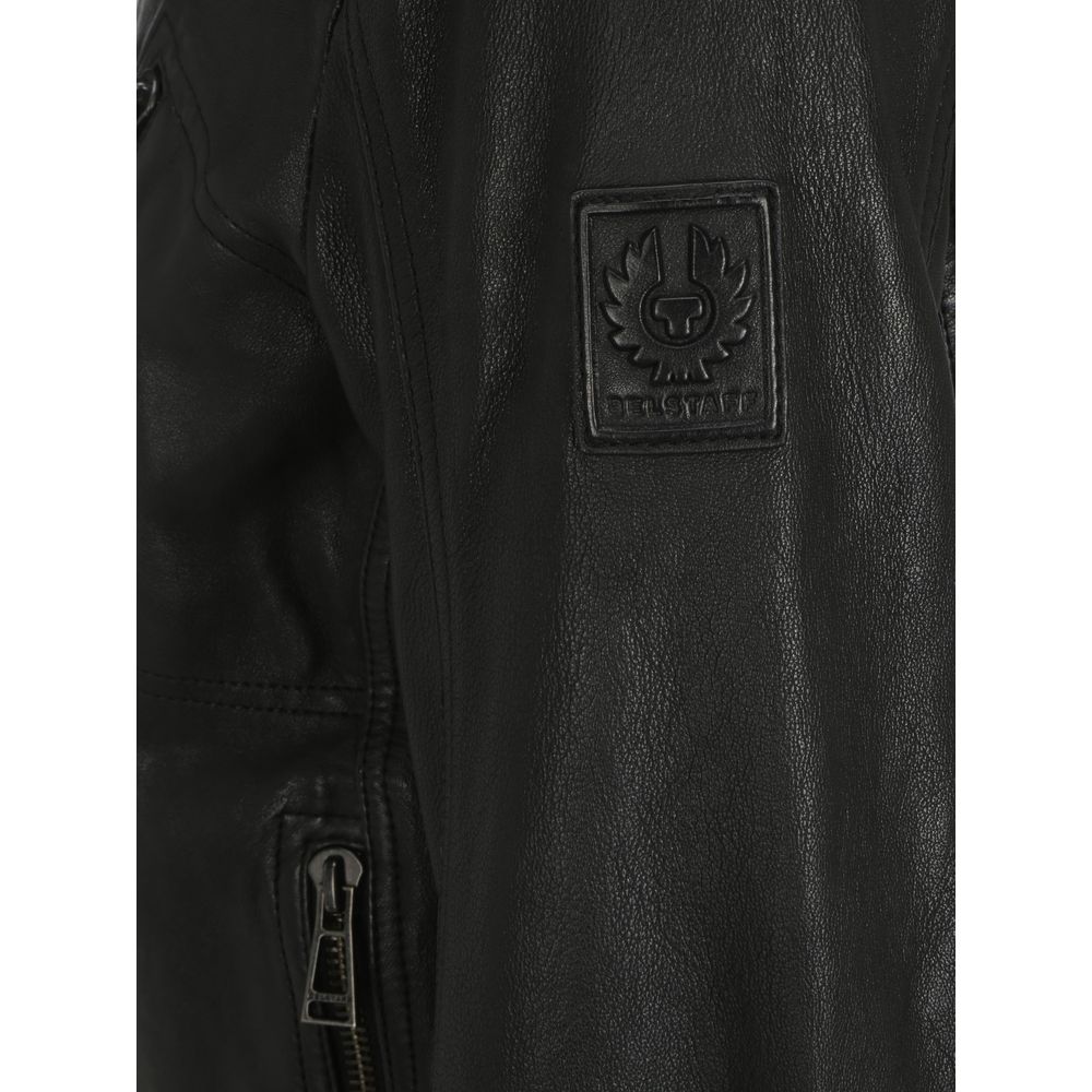 Belstaff Racer Men's Lambskin Leather Jacket - Black