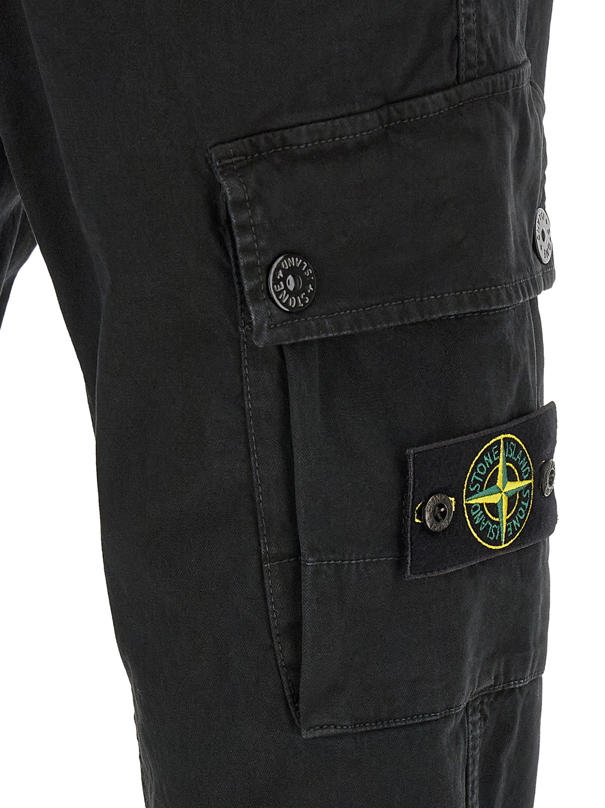 Cargo Pants by Stone Island for men in stretch cotton canvas black features a architectural slim with a architectural long and architectural .