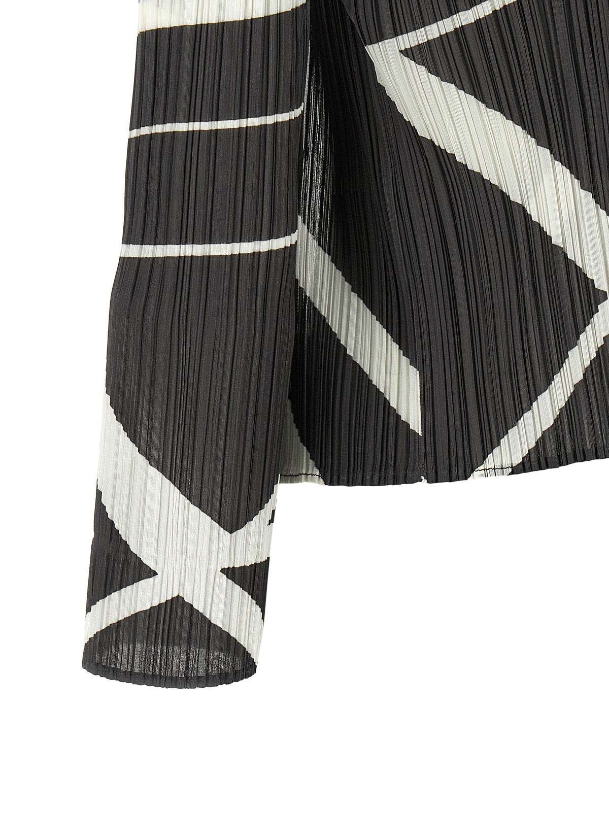PLEATS PLEASE ISSEY MIYAKE Bicolor Polyester Cardigan