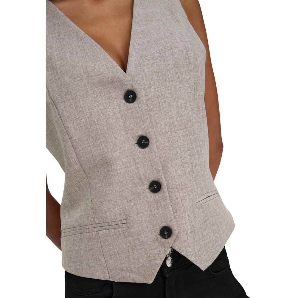 Only Women's Stretch Polyester Vest - Beige
