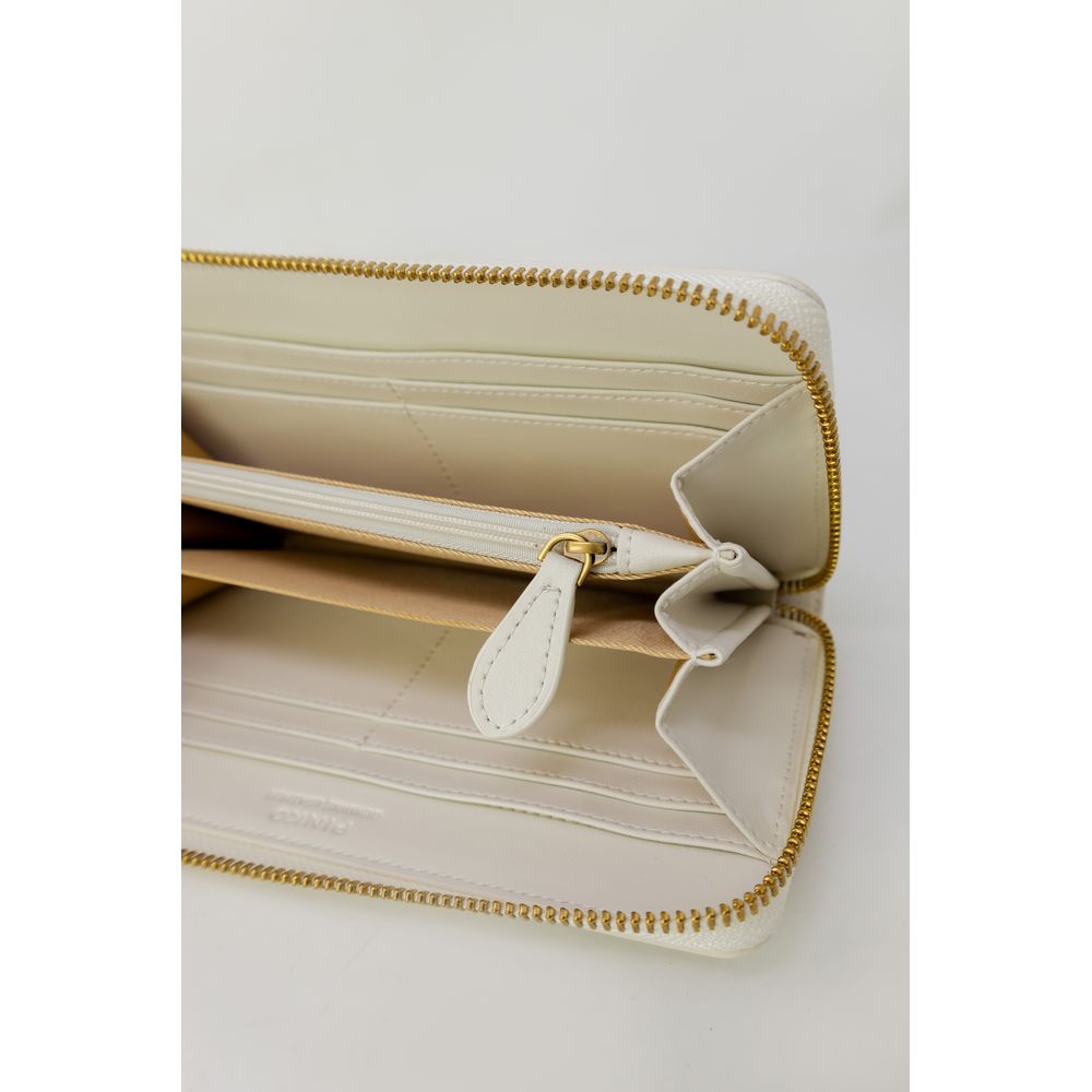 PINKO Ryder Leather Wallet - Cream