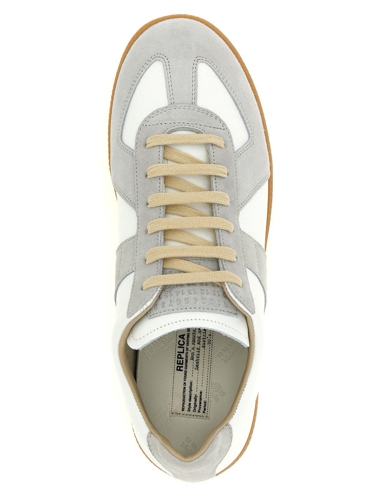 Maison Margiela Men's Fashion Suede Calfskin Leather Sneakers - White
