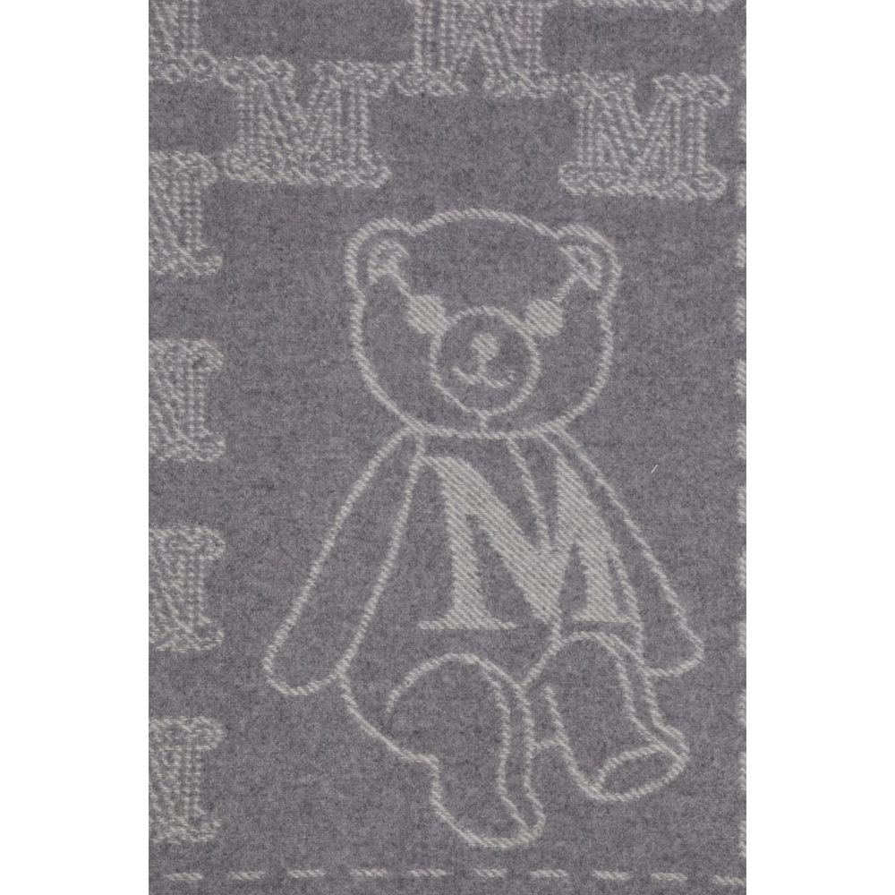 Max Mara Bear Cashmere Shawl Fringes Scarf - Gray Signature