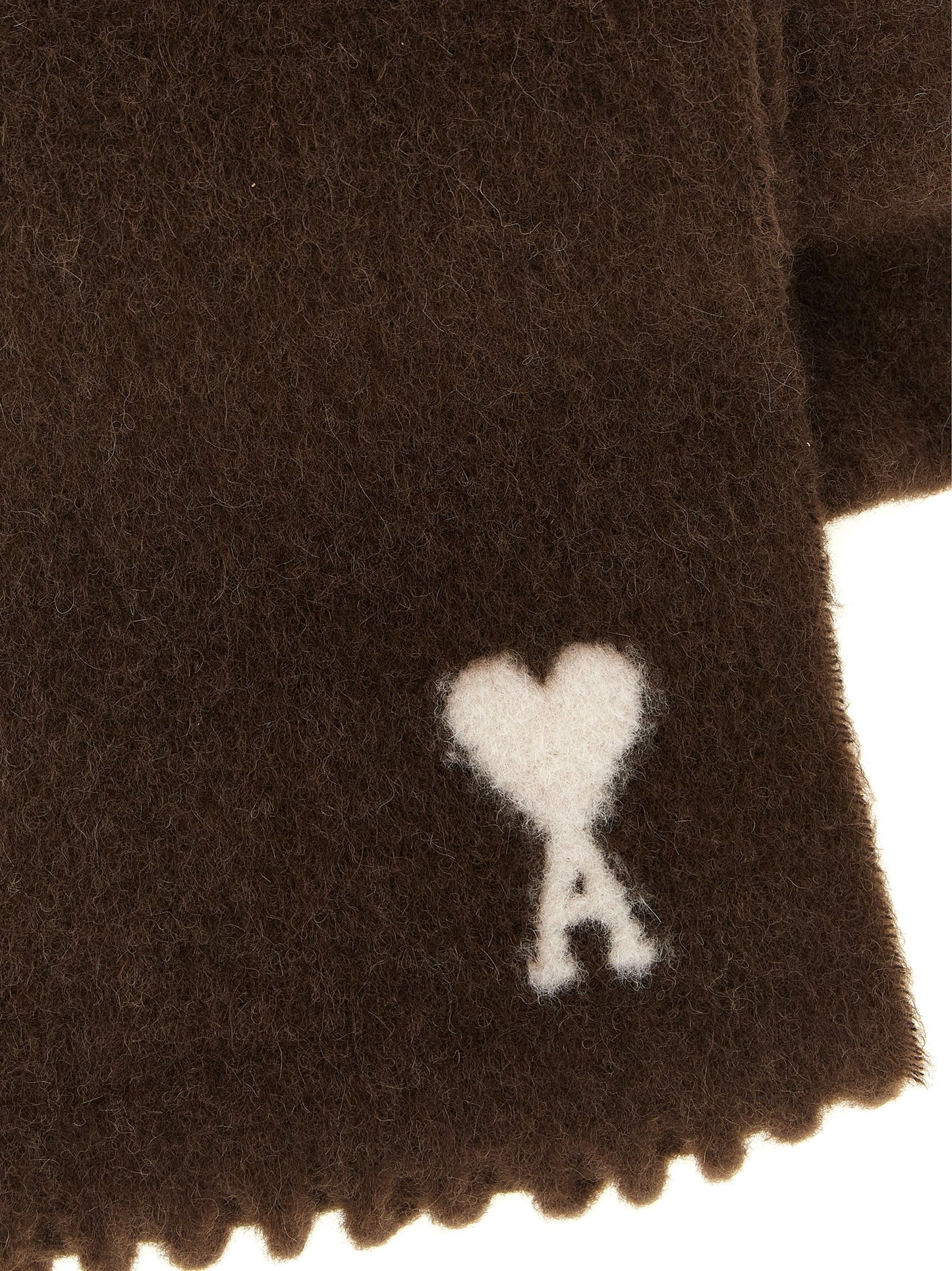 Ami Paris Brown Alpaca Leather Foulard