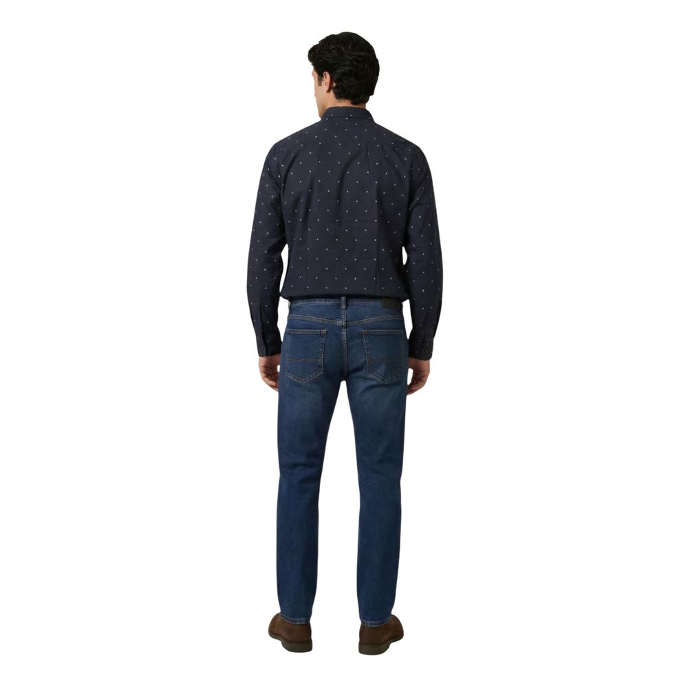 Armani Exchange Men's Slim Stretch Cotton Shirt - Blue Patterned