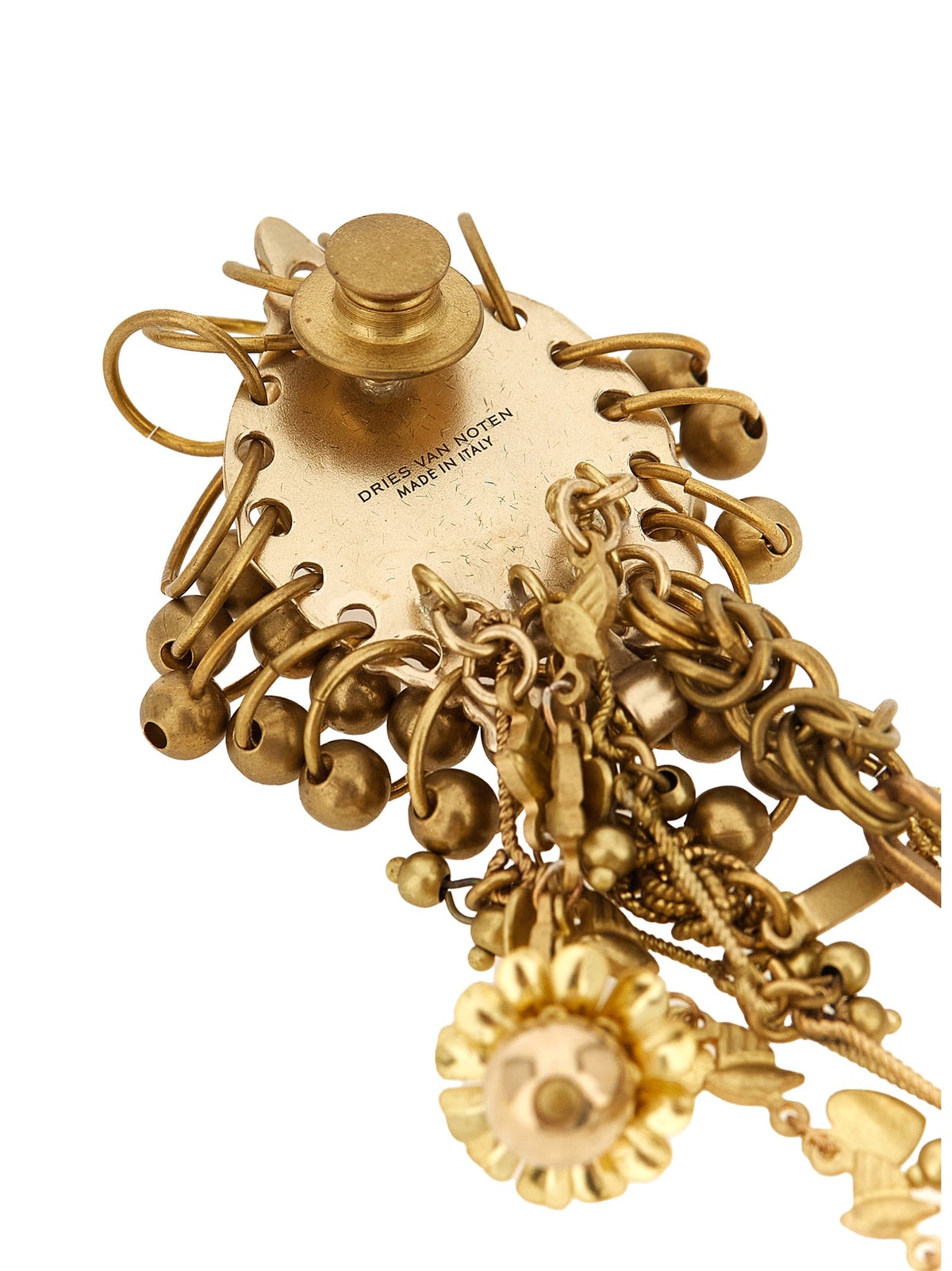 Dries Van Noten Women's Brass Gold & Resin Booche - Gold Floral