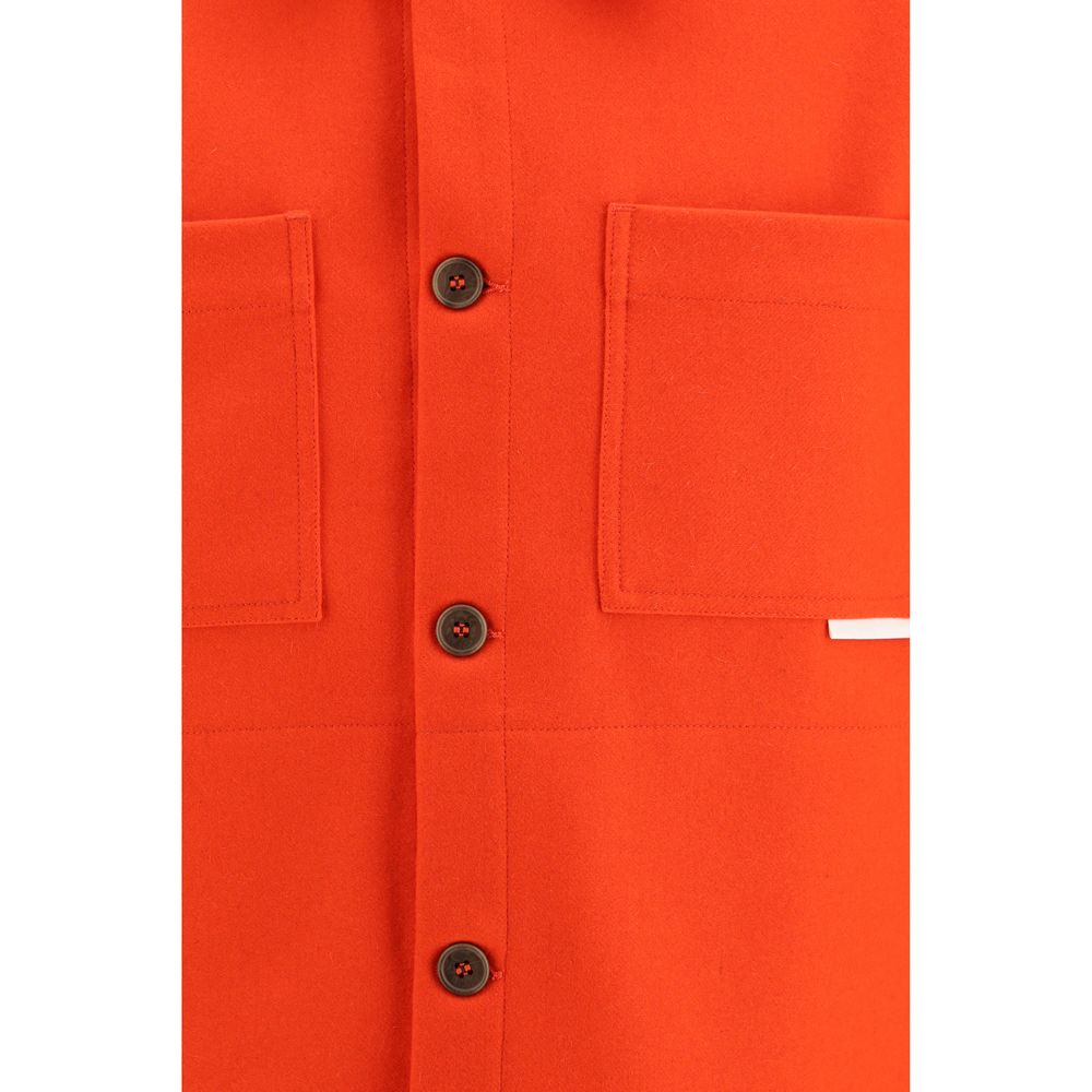 GR10K Men's Merino Wool & Nylon Overcoat - Red