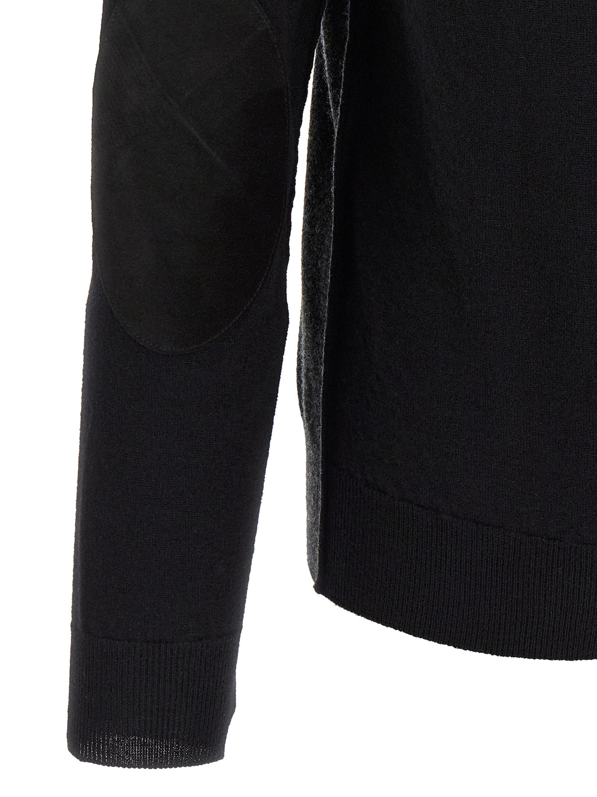 Cardigan by Maison Margiela for men in virgin wool black, gray, white & signature presents a textural silhouette, artfully finished with a textural and for a sophisticated, textural look.