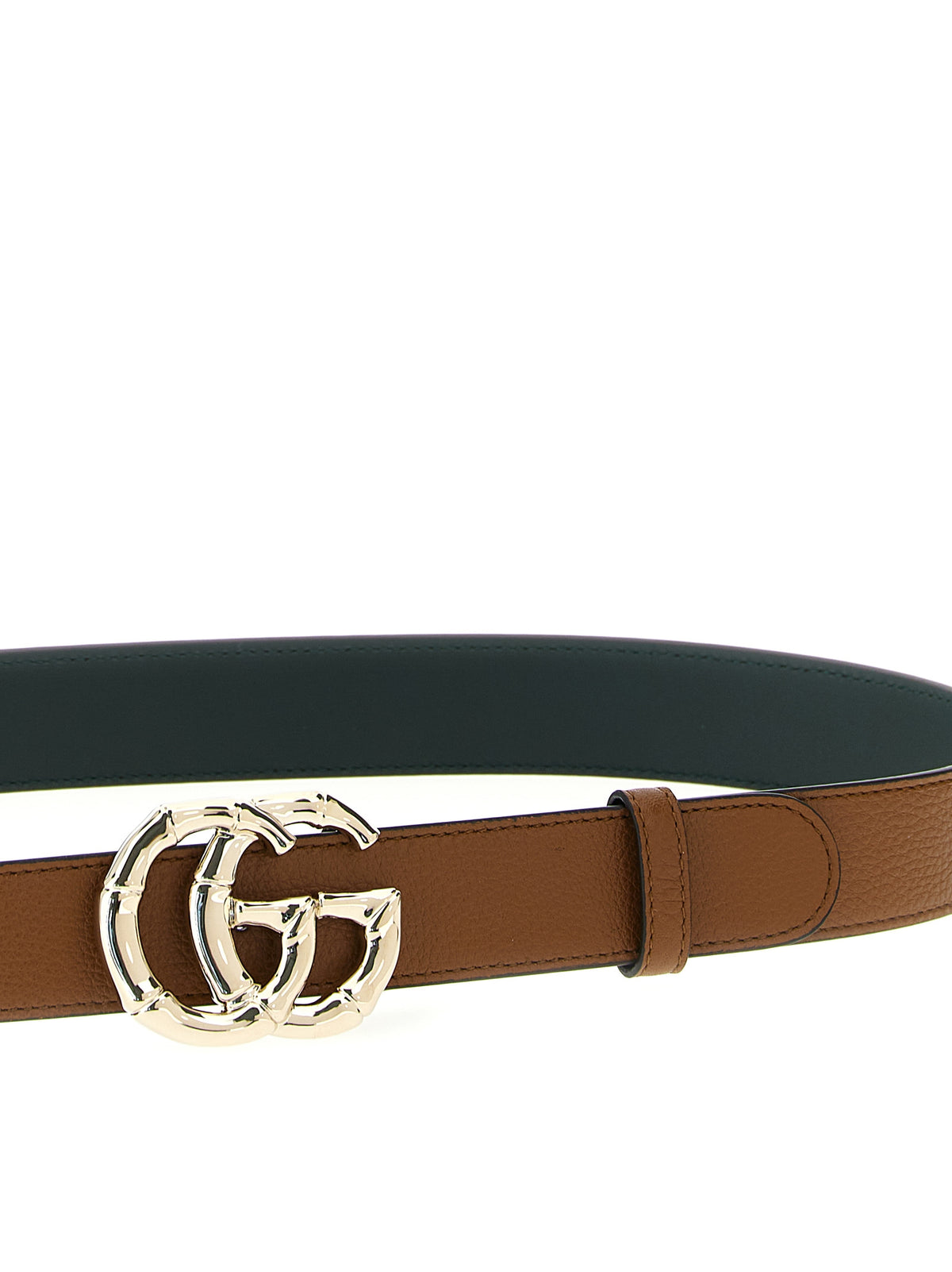 Gucci Aren Gg Marmont Bamboo Calfskin Leather & Metal Belt - Brown