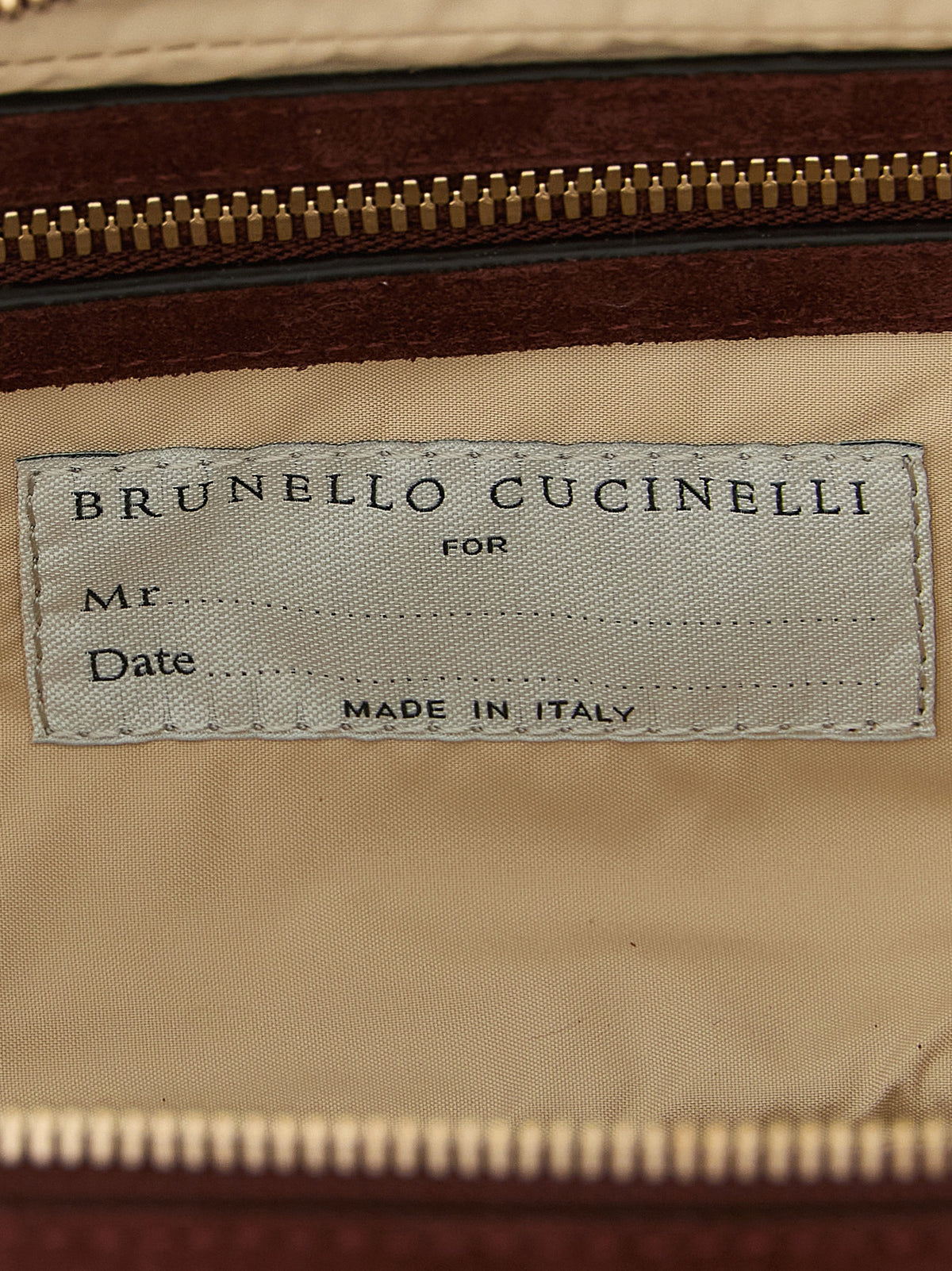 Brunello Cucinelli Calfskin & Suede Leather Makeup Bag - Bordeaux