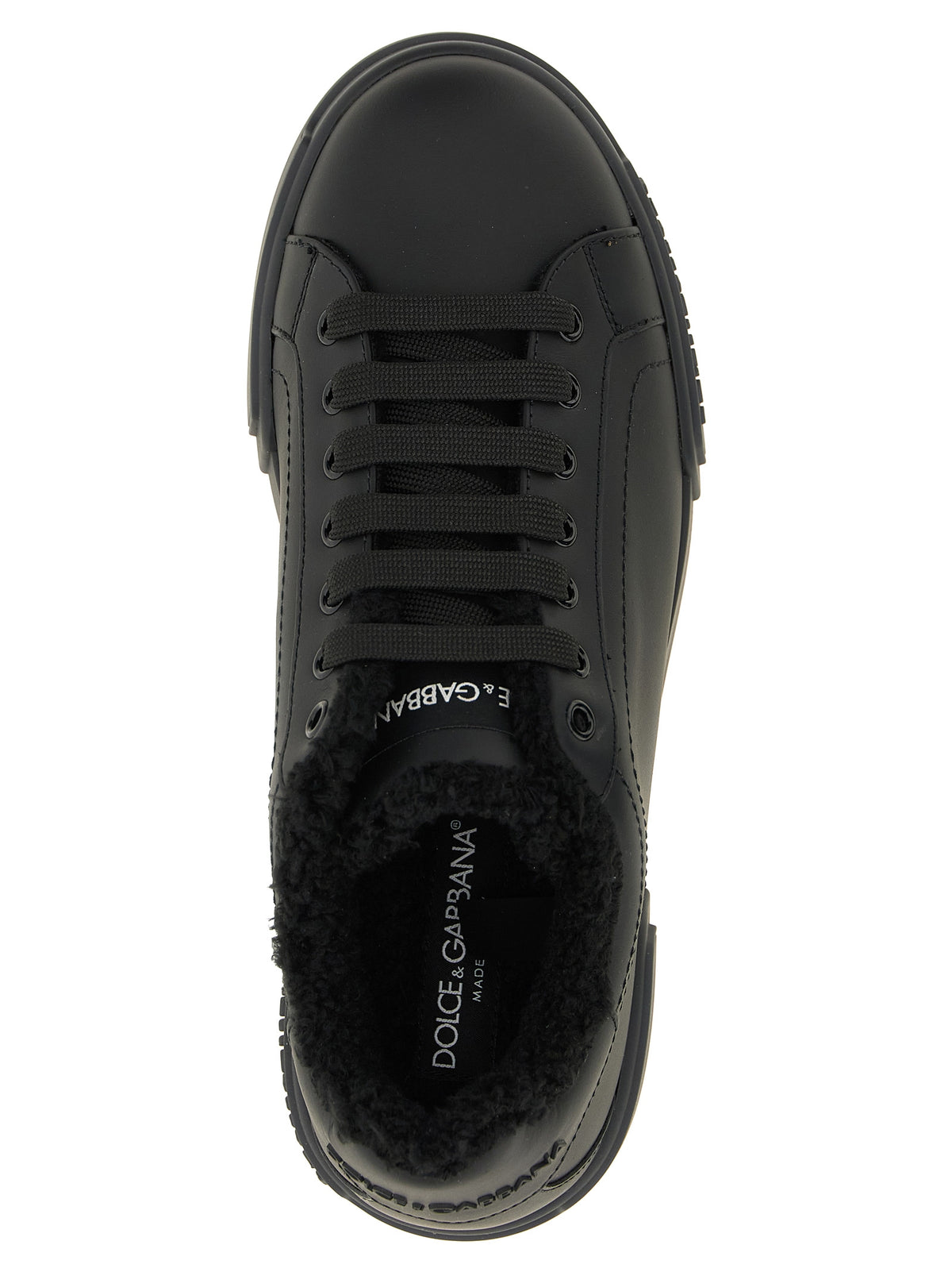 Dolce & Gabbana Men's Low Top Calfskin Leather & Thermoplastic Polyurethane Sneakers - Black