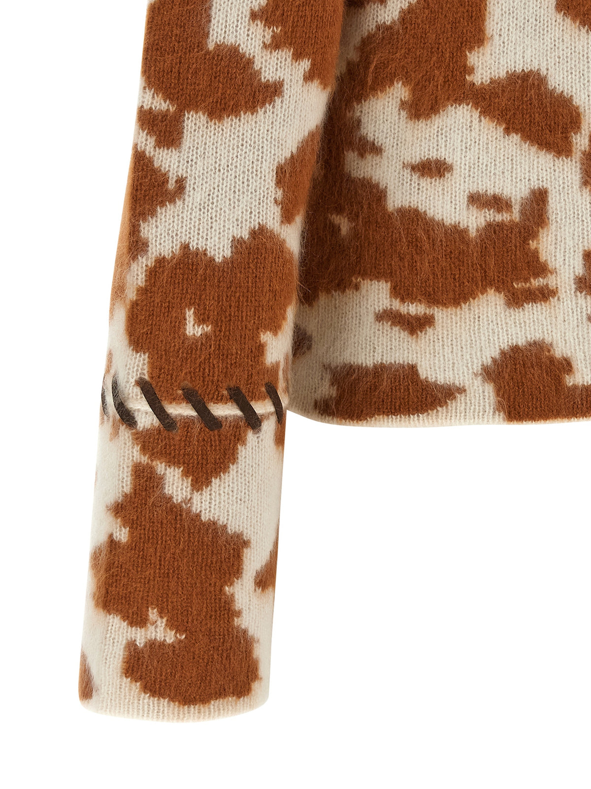 Guest in Residence Women's Cashmere Suede & Leather Overcoat - Animal Brown Print